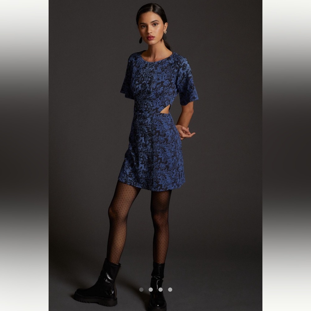 NWT Anthropologie Jacquard Cut-Out Mini Dress - Size 8